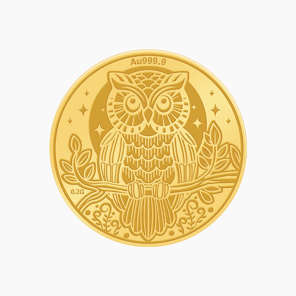 부엉이 순금코인