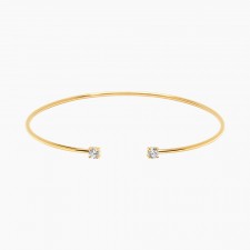 화이트 CZ 파이프 뱅글 팔찌
