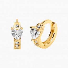 하트 CZ 원터치 귀걸이