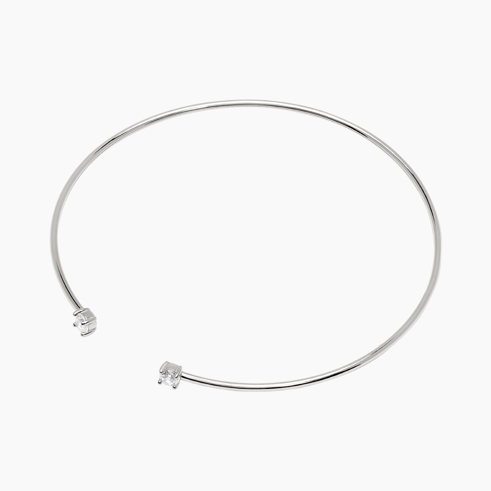 실버 파이프 뱅글 팔찌