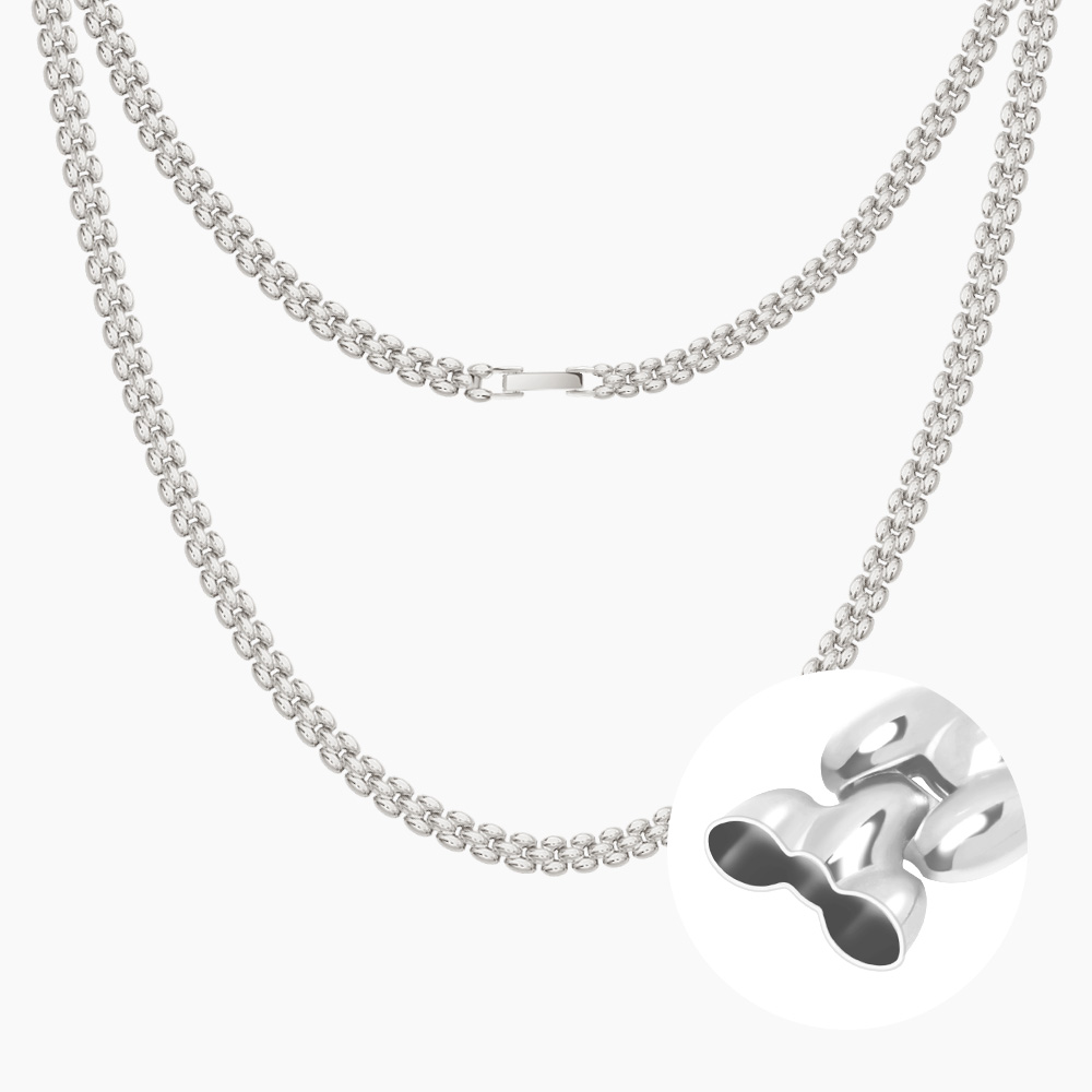 실버 할로우렉스 목걸이 (시계장식)