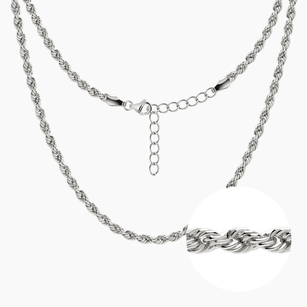 실버 50할로우로프 목걸이 (입고예정)