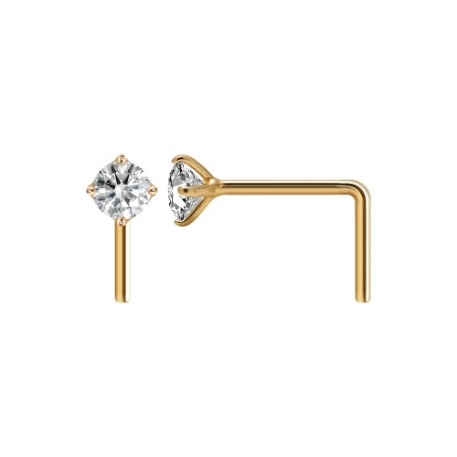 L-SHAPE NOSE PIN WITH CZ